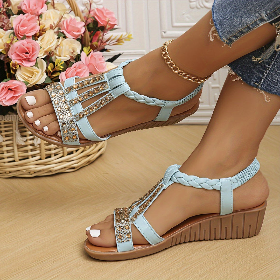 Women's Ankle Strap Wedge Orthopaedic Sandals Embellished