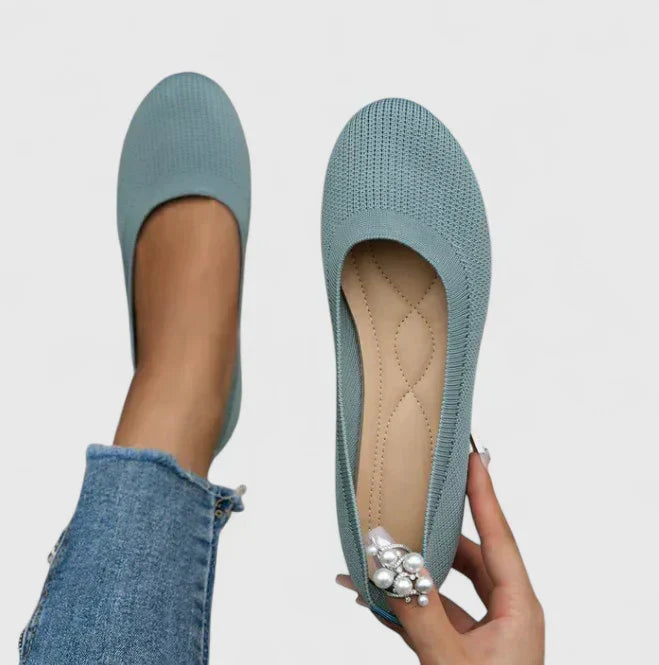 Women's Orthopedic Knit Ballet Flat Shoes Slip-On