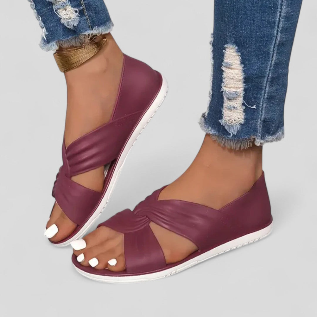 Women's Orthopedic Flat Sandals Crisscross Strap