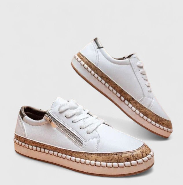 Women's Orthopedic Floral Print Platform Trainer Shoes Lace-Up