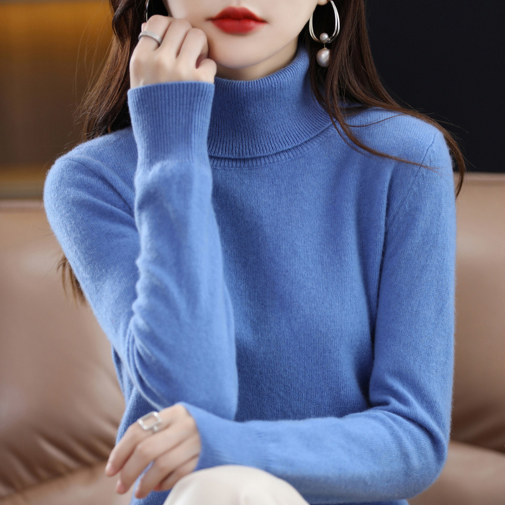 Women's Cashmere Roll Neck Long Sleeve Jumper
