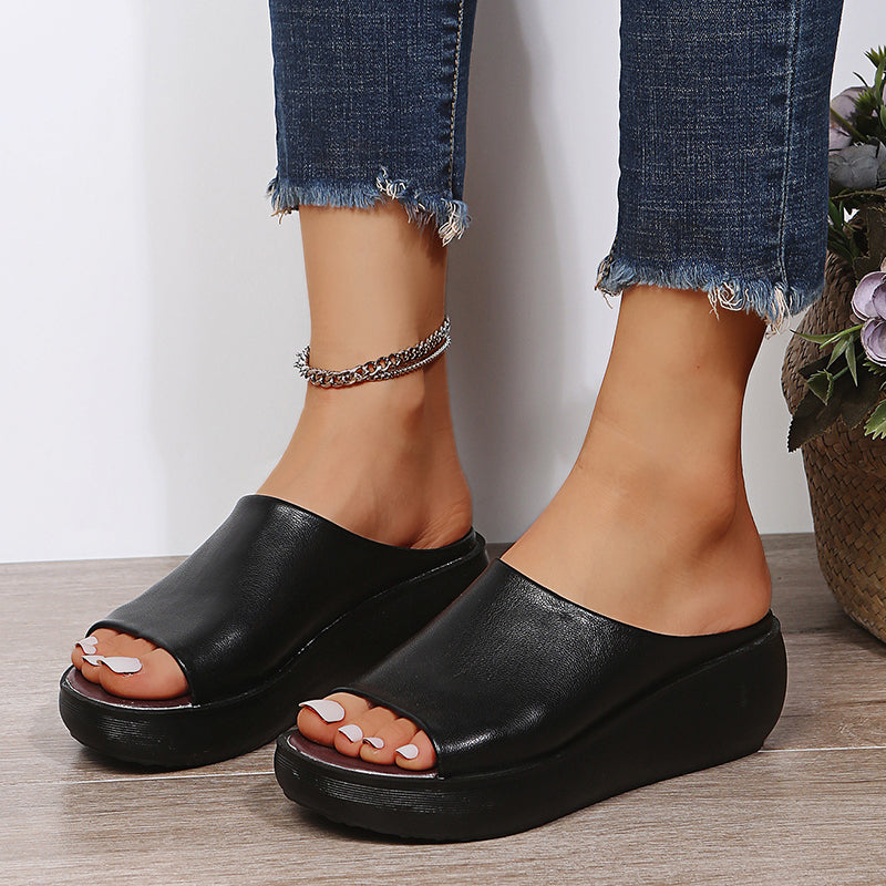 Women's Orthopedic Platform Wedge Mule Sandals Slip-On