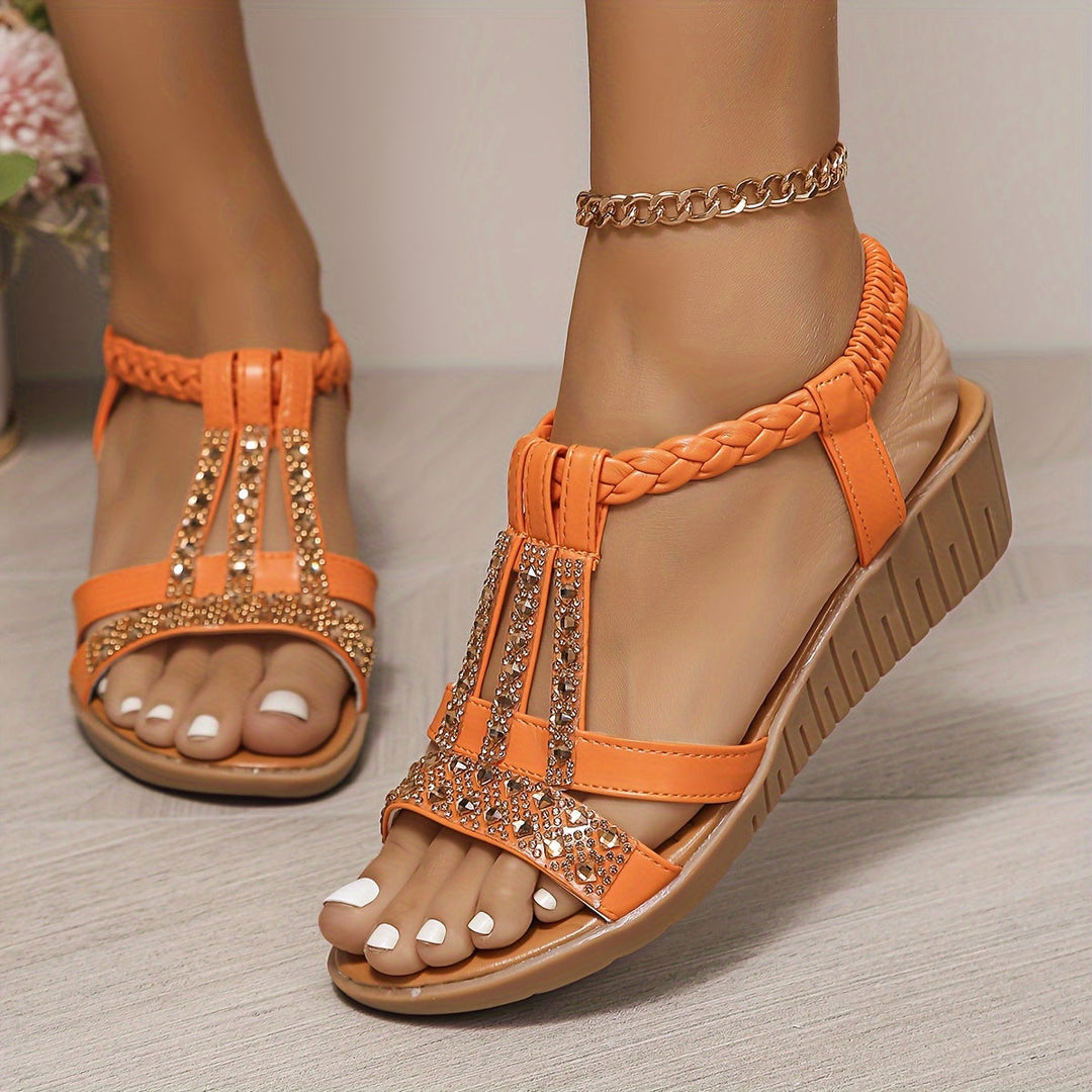 Women's Ankle Strap Wedge Orthopaedic Sandals Embellished