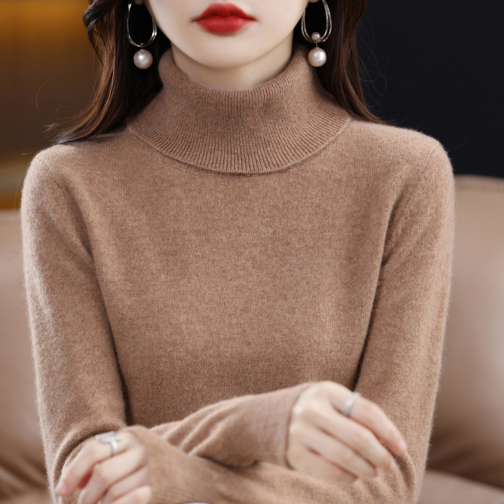 Women's Cashmere Roll Neck Long Sleeve Jumper