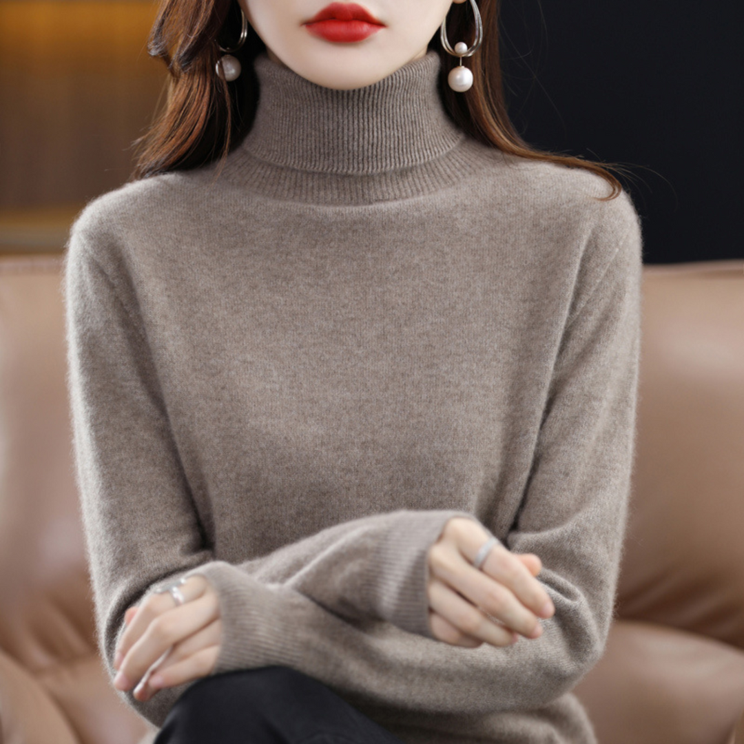 Women's Cashmere Roll Neck Long Sleeve Jumper