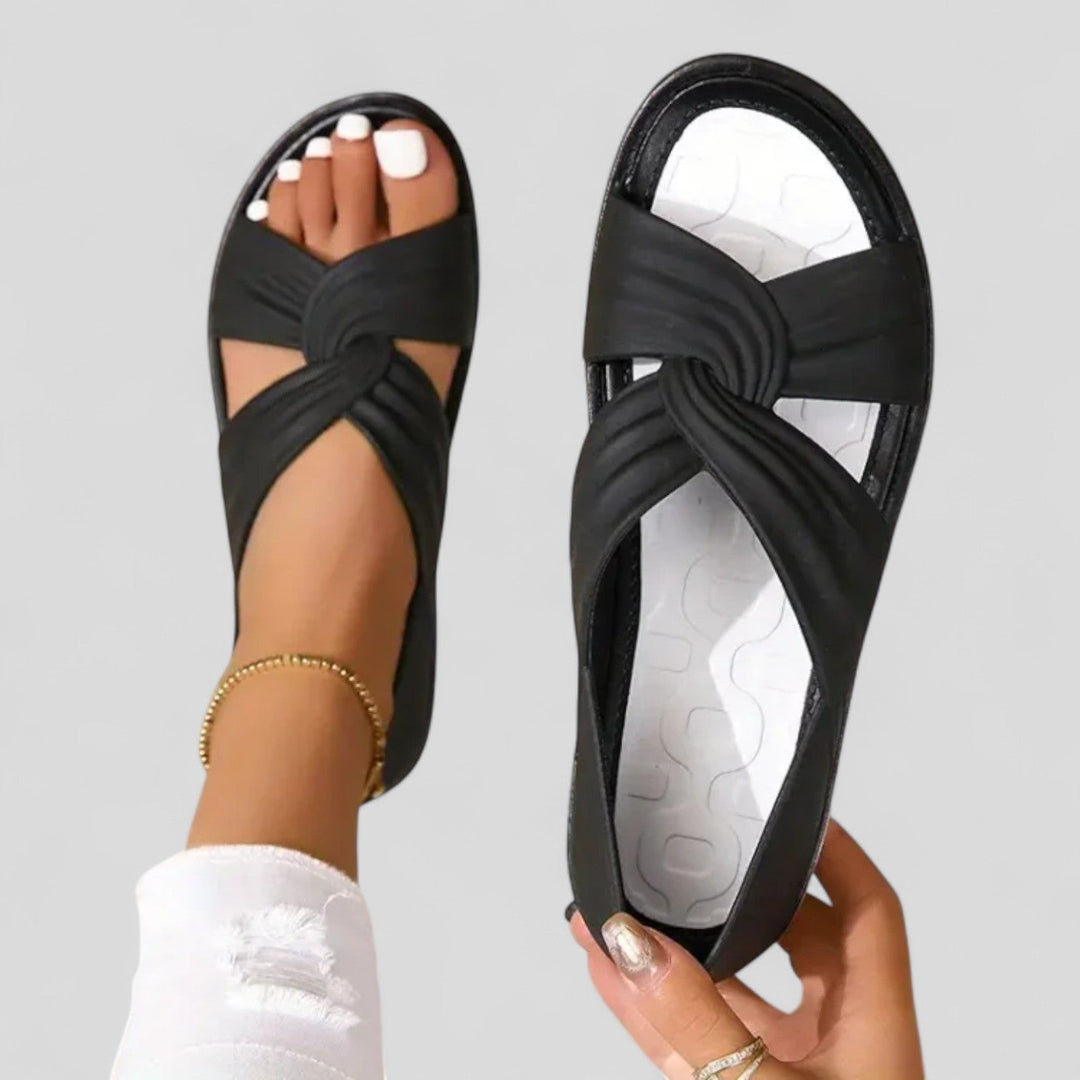 Women's Orthopedic Flat Sandals Crisscross Strap