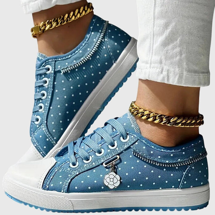 Women's Orthopaedic Lace-Up Floral Mesh Detail Shoes