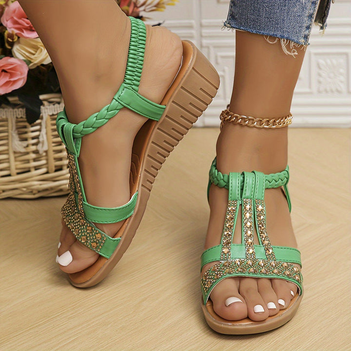 Women's Ankle Strap Wedge Orthopaedic Sandals Embellished