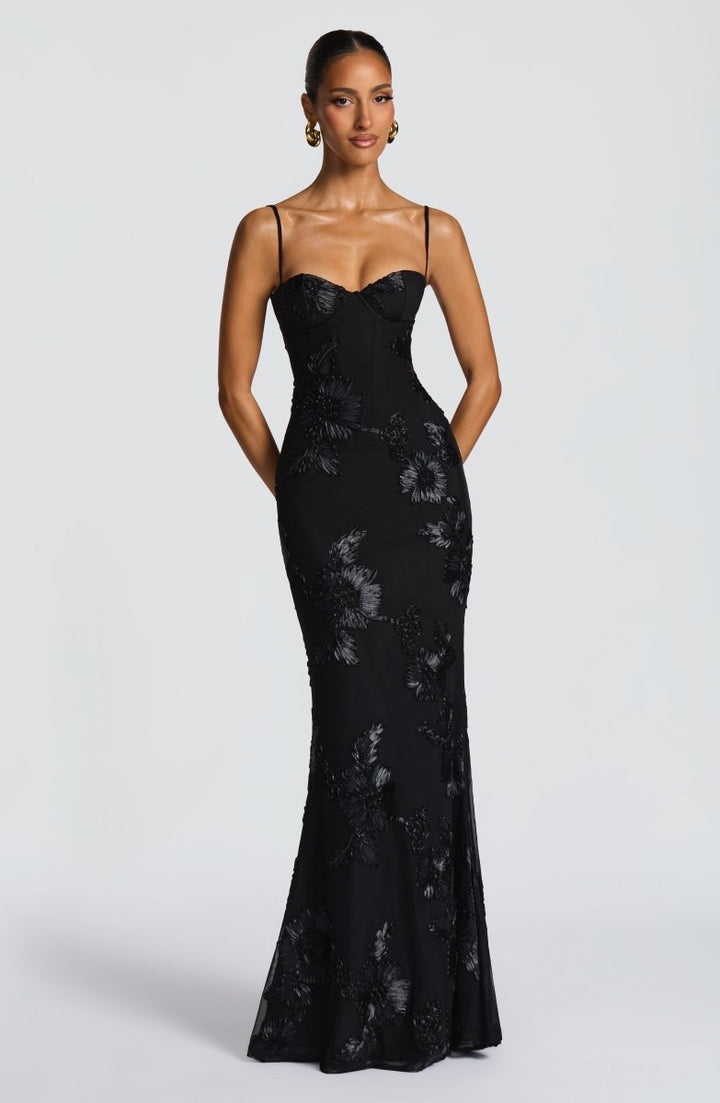 Women's Figure-Hugging Spaghetti Strap Evening Maxi Dress