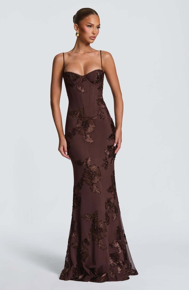 Women's Figure-Hugging Spaghetti Strap Evening Maxi Dress