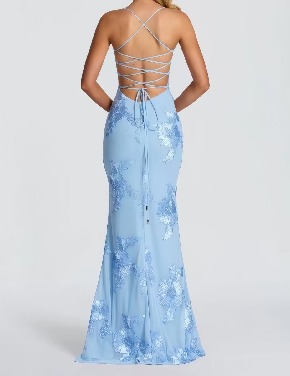Women's Figure-Hugging Spaghetti Strap Evening Maxi Dress