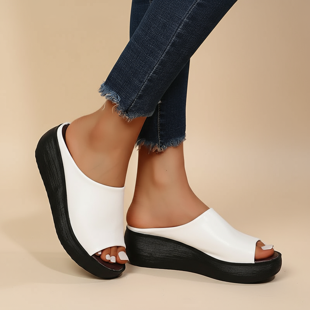 Women's Orthopedic Platform Wedge Mule Sandals Slip-On
