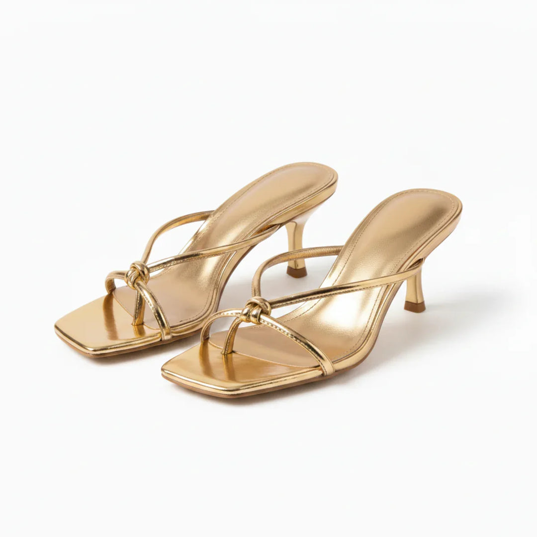 Women’s Orthopaedic Heeled Sandals – Elegant Knot Strap Fit