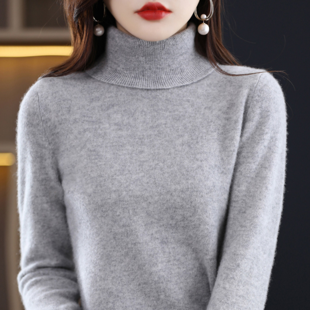 Women's Cashmere Roll Neck Long Sleeve Jumper