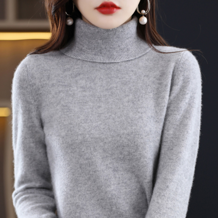 Women's Cashmere Roll Neck Long Sleeve Jumper