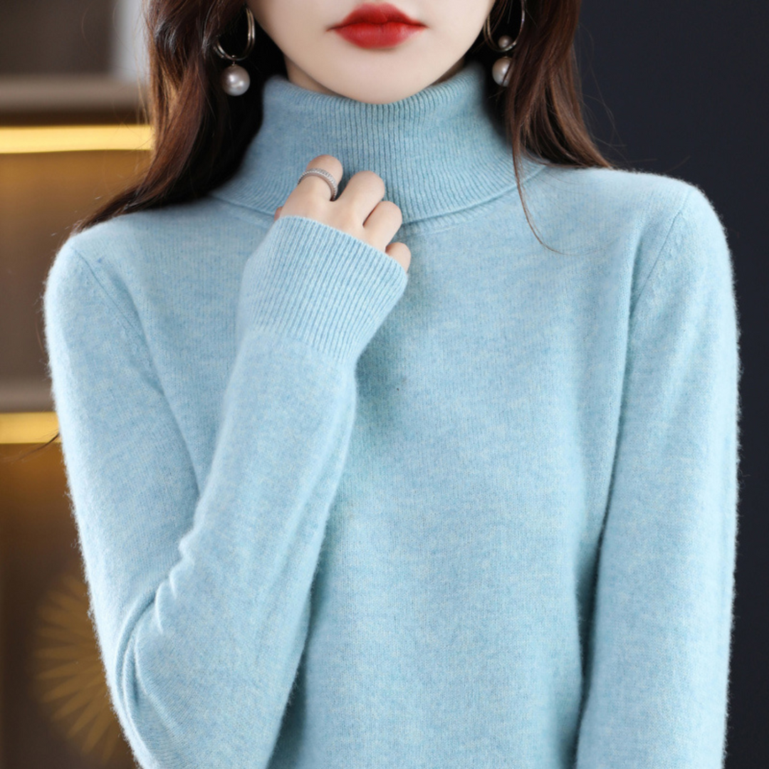 Women's Cashmere Roll Neck Long Sleeve Jumper