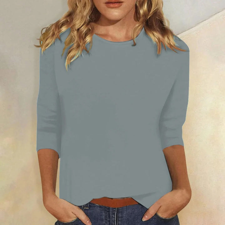 Women's Crew Neck 3/4 Sleeve Casual Everyday Top
