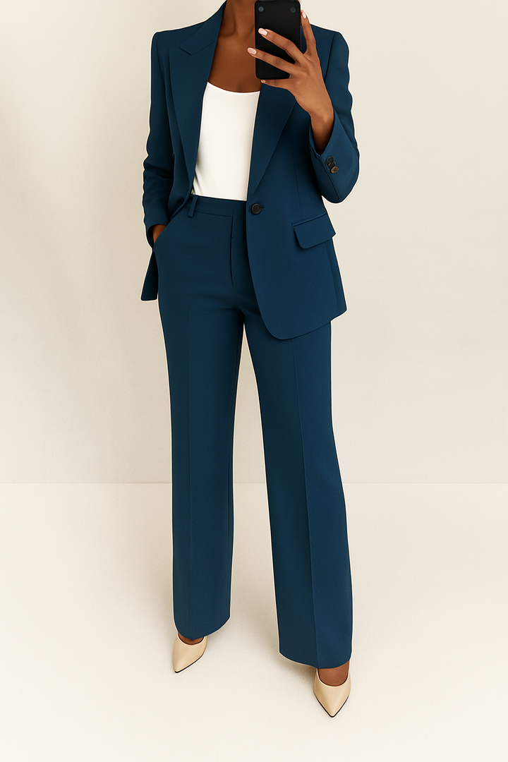 Women's Two-Piece Blazer and Trousers Suit Set