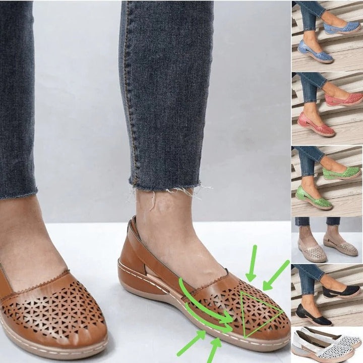 Women's Wide Fit Bunion Shoes Cutout Slip-On Shoes