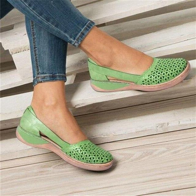 Women's Wide Fit Bunion Shoes Cutout Slip-On Shoes