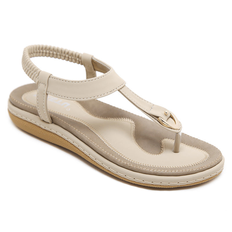 Women's Orthopaedic T-Bar Thong Elastic Slingback Flat Sandals
