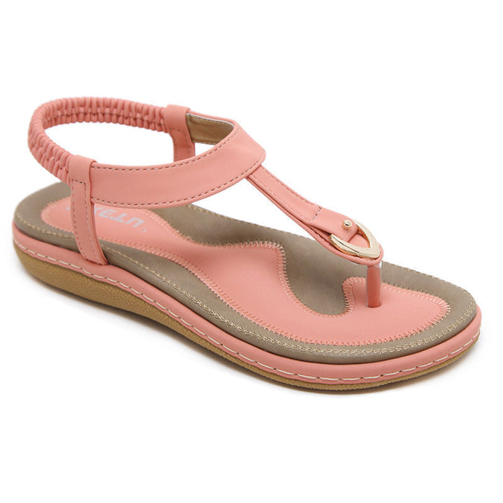 Women's Orthopaedic T-Bar Thong Elastic Slingback Flat Sandals