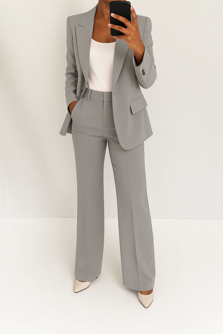 Women's Two-Piece Blazer and Trousers Suit Set