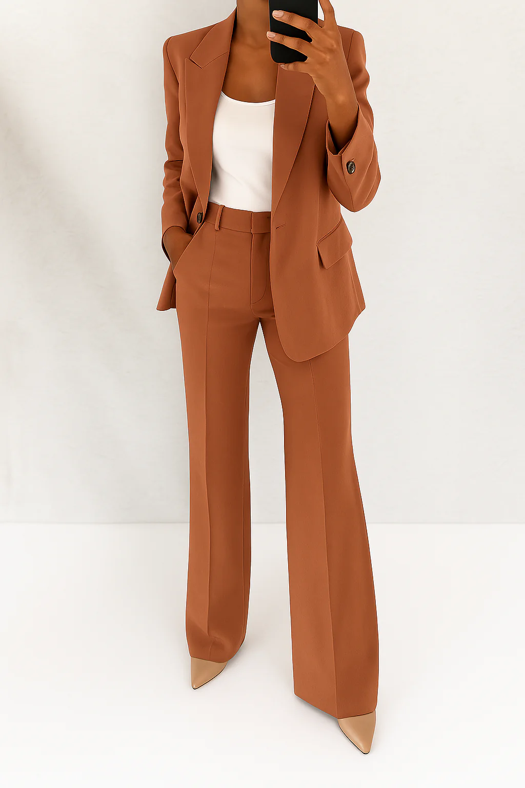 Women's Two-Piece Blazer and Trousers Suit Set