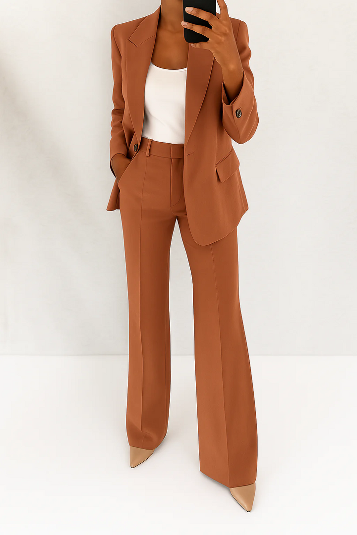 Women's Two-Piece Blazer and Trousers Suit Set