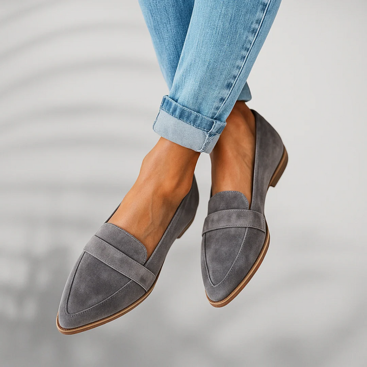 Women's Orthopedic Suede Pointed Toe Loafer Mule Slip-On Shoes