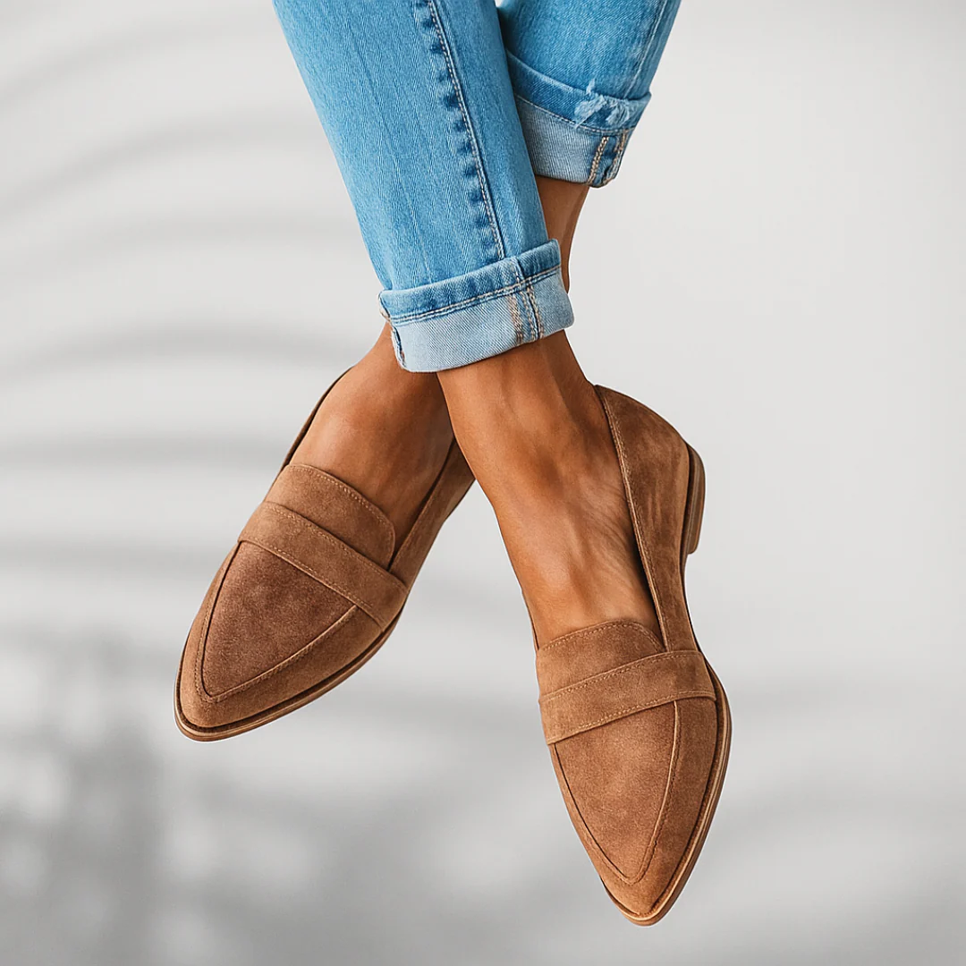 Women's Orthopedic Suede Pointed Toe Loafer Mule Slip-On Shoes