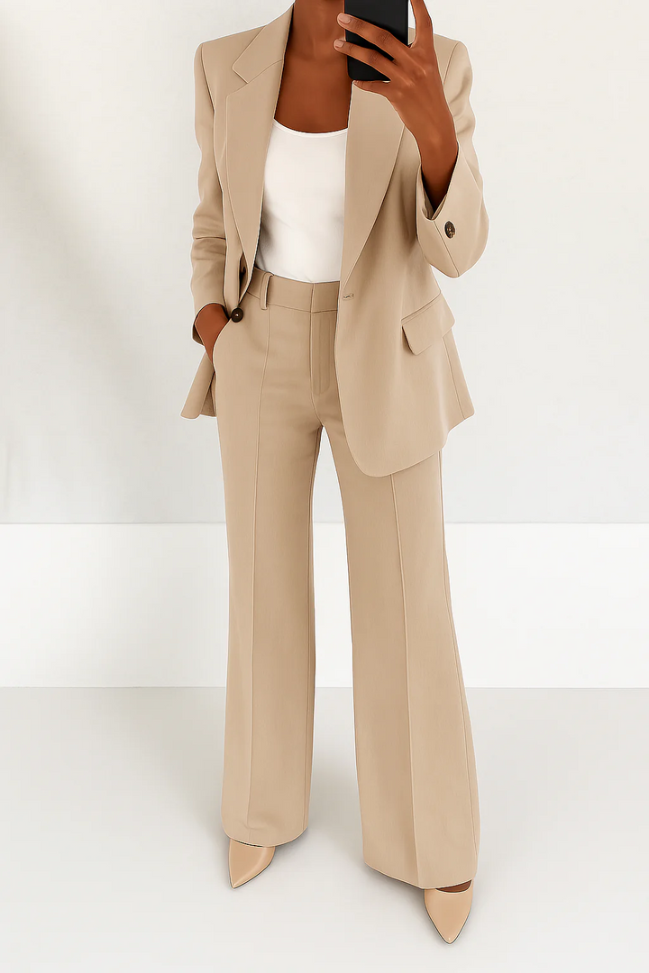 Women's Two-Piece Blazer and Trousers Suit Set