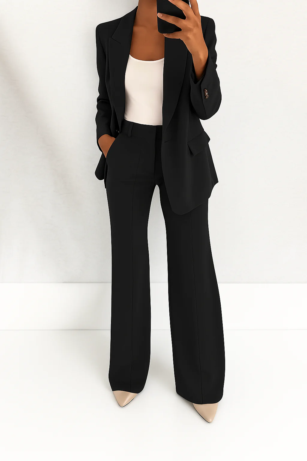 Women's Two-Piece Blazer and Trousers Suit Set