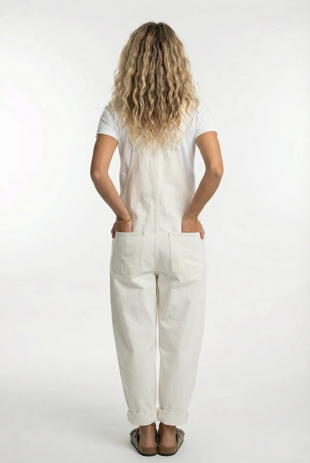 Women's Denim Dungarees Wide Leg Adjustable Strap Overalls