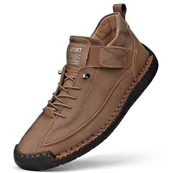 Women's Orthopedic Leather Trainers Lace Up Wide Fit