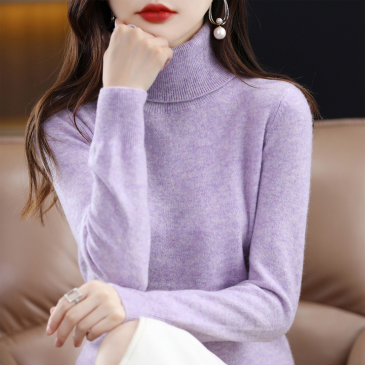 Women's Cashmere Roll Neck Long Sleeve Jumper
