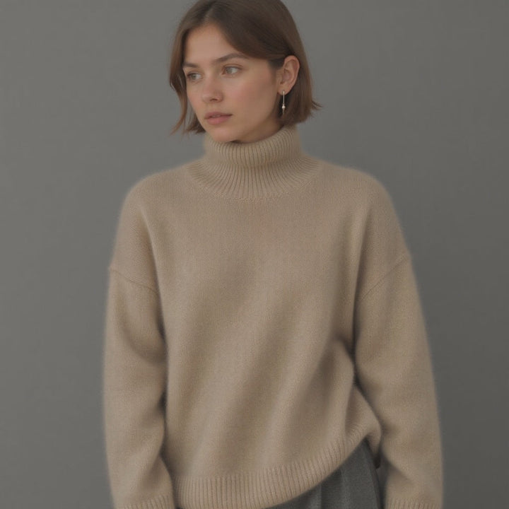 Women's Cashmere Roll Neck Oversized Jumper