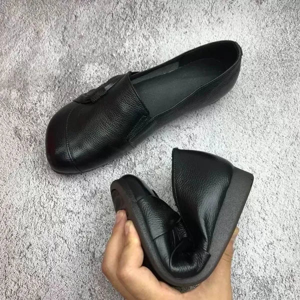 Women's Orthopaedic Supportive Leather Slip-On Knot Detail Shoes