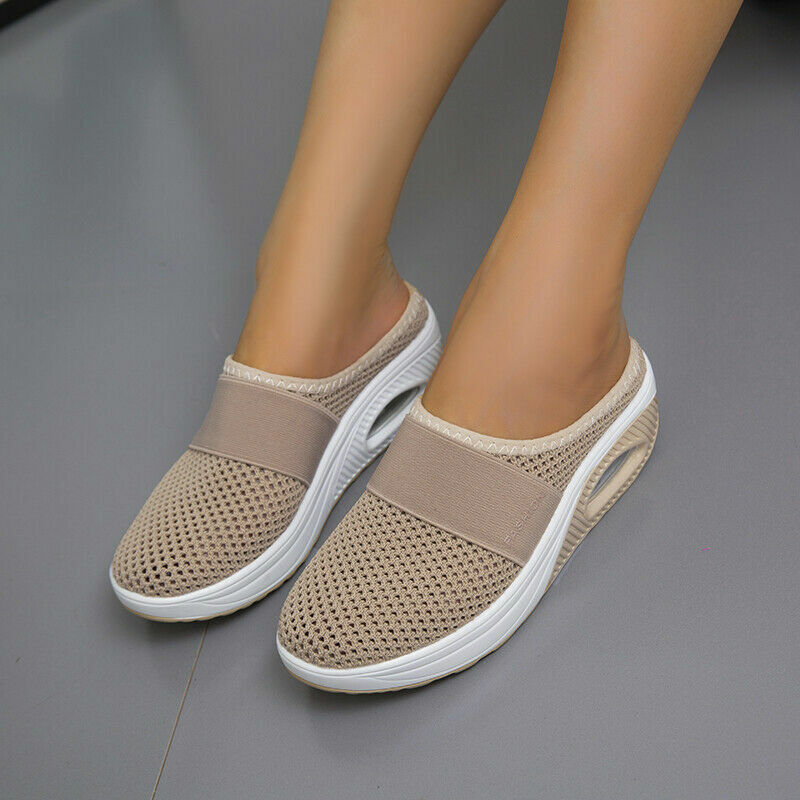 Women's Orthopaedic Mesh Slip-On Air Cushion Rocker Sole Shoes