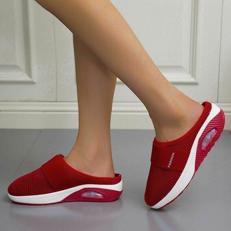 Women's Orthopaedic Mesh Slip-On Air Cushion Rocker Sole Shoes