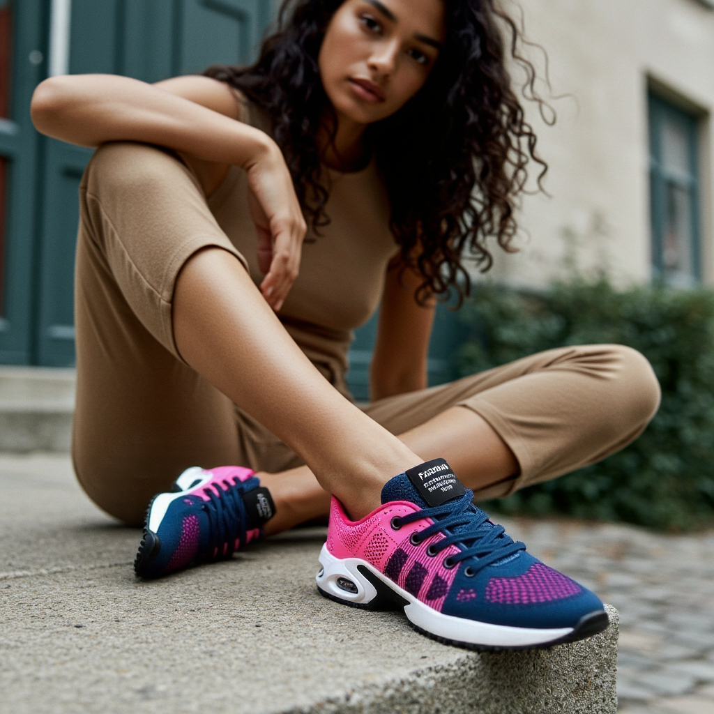 Women's Orthopedic Air Cushion Mesh Lace-Up Trainers